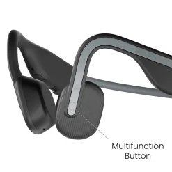 OpenMove Bone-Conduction Open-Ear Lifestyle Headphones with Microphones, Gray (S661-ST-GY-US)<Shokz Sale