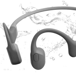 OpenRun Bone-Conduction Open-Ear Sport Headphones with Microphones, Gray (S803-ST-GY-US)<Shokz Clearance