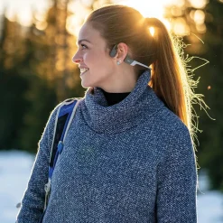 OpenRun Bone-Conduction Open-Ear Sport Headphones with Microphones, Gray (S803-ST-GY-US)<Shokz Clearance