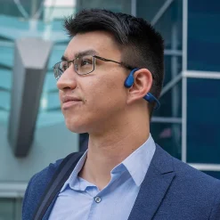 OpenRun Bone-Conduction Open-Ear Sport Headphones with Microphones,Blue (S803-ST-BL-US)<Shokz Discount
