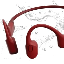 OpenRun Bone-Conduction Open-Ear Sport Headphones with Microphones, Red (S803-ST-RD-US)<Shokz Hot