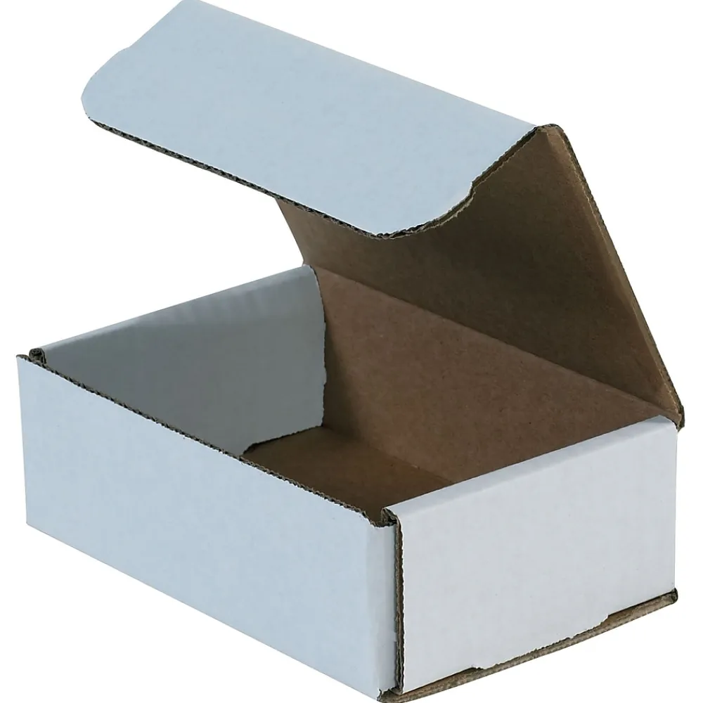 Hot SI Products Corrugated Mailers, 6" x 4" x 2", White, 50/Bundle (M642)
