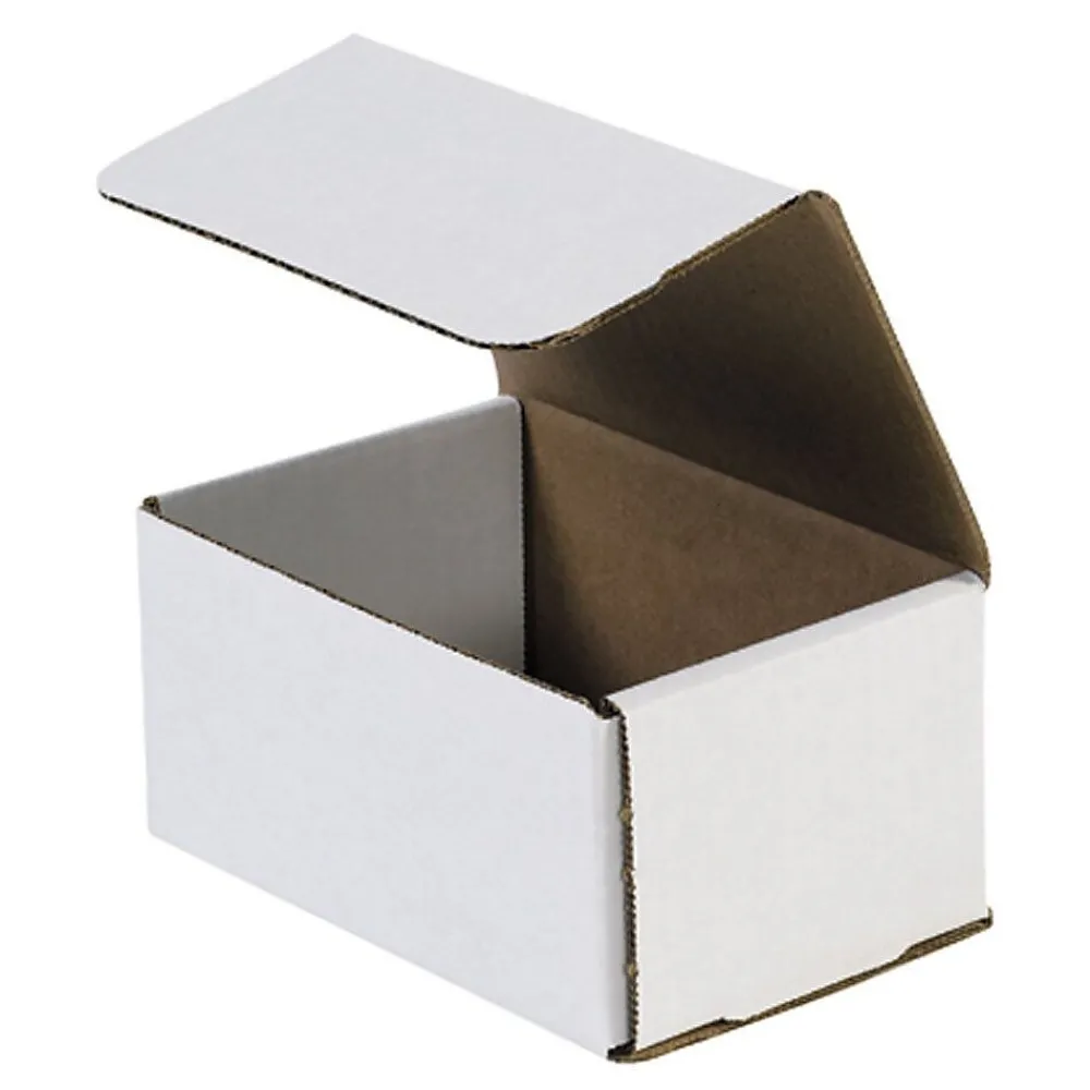 Best SI Products Corrugated Mailers, 6" x 4" x 3", White, 50/Bundle (M643)