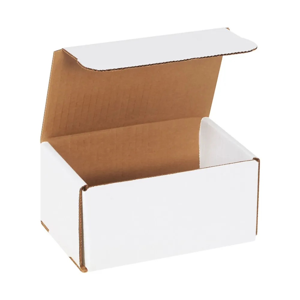 Best SI Products Corrugated Mailers, 6" x 4" x 3", White, 50/Bundle (M643)