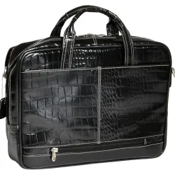 MONTEROSSO, IGNOTO, Embossed Crocco Leather, Large Ladies Laptop Briefcase, Black (35515)<Siamod Hot
