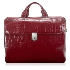 MONTEROSSO, SERVANO, Embossed Crocco Leather, Tablet Briefcase, Red (35536)<Siamod Outlet