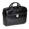 MONTEROSSO, SETTEMBRE, Embossed Crocco Leather, Medium Ladies Laptop Briefcase, Black (35525)<Siamod Online