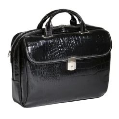 MONTEROSSO, SETTEMBRE, Embossed Crocco Leather, Medium Ladies Laptop Briefcase, Black (35525)<Siamod Online