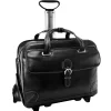Siamod VERNAZZA, CARUGETTO, Napa Cashmere Leather, Patented Detachable -Wheeled Laptop Briefcase, Black (45295)<McKlein Online