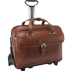 Siamod VERNAZZA, CARUGETTO, Napa Cashmere Leather, Patented Detachable -Wheeled Laptop Briefcase, Cognac (45294)<McKlein Hot