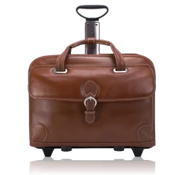 Siamod VERNAZZA, CARUGETTO, Napa Cashmere Leather, Patented Detachable -Wheeled Laptop Briefcase, Cognac (45294)<McKlein Hot