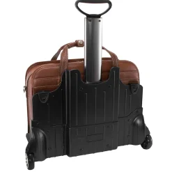 Siamod VERNAZZA, CARUGETTO, Napa Cashmere Leather, Patented Detachable -Wheeled Laptop Briefcase, Cognac (45294)<McKlein Hot