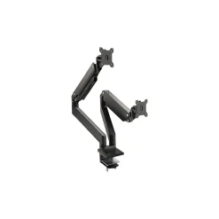 Clearance SIIG Dual Monitor Heavy-Duty Premium Aluminum Gas Spring Desk Mount - 17" to 35" Adjustable Arm, Up, Black (CE-MT3011-S1)