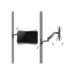 Online SIIG High Premium Aluminum Gas Spring Wall Mount - Single Monitor Arm, Up to 32", Black (CE-MT2L12-S1)