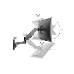 Online SIIG High Premium Aluminum Gas Spring Wall Mount - Single Monitor Arm, Up to 32