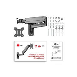 Online SIIG High Premium Aluminum Gas Spring Wall Mount - Single Monitor Arm, Up to 32