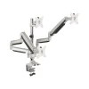 SIIG Triple Monitor Aluminum Gas Spring Desk Mount - 13" to 32" Arm, Up, Silver (CE-MT3611-S1)