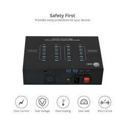 USB-A Charging Station, 200W, Black (ID-US0611-S1)<SIIG Online