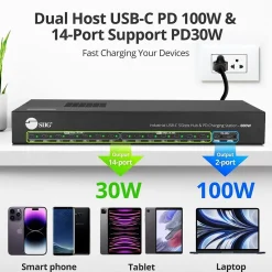 SIIG USB-C to USB-C Charging Station, Black (ID-US0B11-S2)