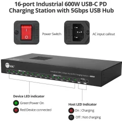 SIIG USB-C to USB-C Charging Station, Black (ID-US0B11-S2)