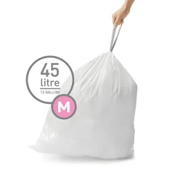 12 Gallon Trash Bag, Low Density, White (CW0261)<simplehuman Sale
