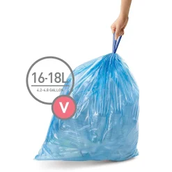 Code V Custom Fit Drawstring Blue Recycling Trash Bag Liner, 16-18 Liter/4.2-4.8 Gallon, 240 Count<simplehuman Discount