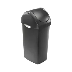 Indoor Swing Lid Trash Can, Gray Plastic, 16 Gal. (CW1335)<simplehuman Best