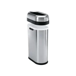 Indoor Trash Can with Lid, Brushed Stainless Steel, 13 Gallon (CW1467)<simplehuman Sale