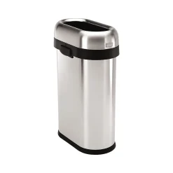 Indoor Trash Can with Lid, Brushed Stainless Steel, 13 Gallon (CW1467)<simplehuman Sale
