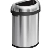 Semi-Round Open Trash Can, Heavy-Gauge Brushed Stainless Steel, 21 Gallon (CW1473)<simplehuman Outlet