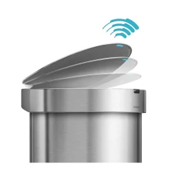 Semi-Round Sensor Trash Can with Liner Pocket, Brushed Stainless Steel, 12 Gallon (ST2009)<simplehuman Best