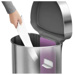 Semi-Round Sensor Trash Can with Liner Pocket, Brushed Stainless Steel, 12 Gallon (ST2009)<simplehuman Best