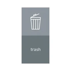 Labels|simplehuman Trash Magnetic Sorting Label, 8" x 4", Gray/Light Gray, 2/Pack (KT1170)