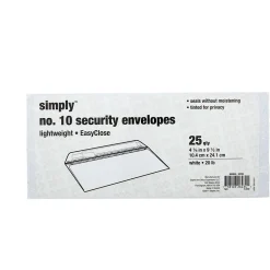 New Simply QuickStrip Self Seal Security Tinted #10 Envelope, 4 1/8