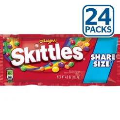 Skittles Original Fruit Flavored Candy, 4 oz, 24/Box (MMM04460)