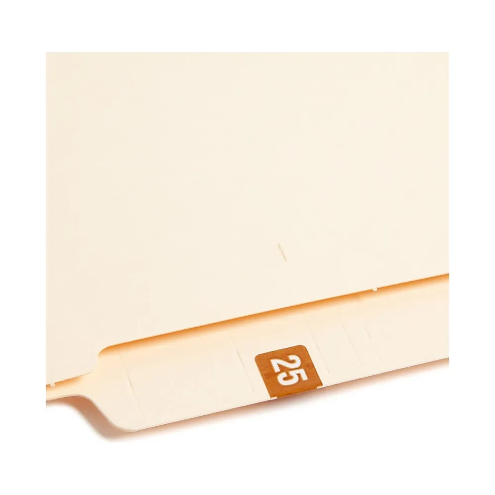 Clearance Smead "25" ETS Color-Coded Labels, 1" x 0.5" Brown, 25 Labels/Sheet, 10 Sheets/Pack (67925)