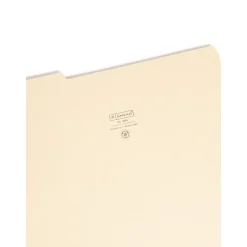 File Folders|Smead 100% Recycled File Folders, 1/3-Cut Tab, Legal Size, Manila, 100/Box (15339)