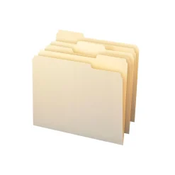File Folders|Smead 100% Recycled File Folders, 1/3-Cut Tab, Letter Size, Manila, 100/Box (10339)