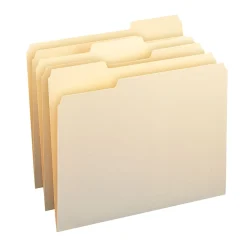 File Folders|Smead 100% Recycled File Folders, 1/3-Cut Tab, Letter Size, Manila, 100/Box (10339)