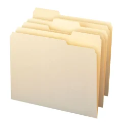 File Folders|Smead 100% Recycled File Folders, 1/3-Cut Tab, Letter Size, Manila, 100/Box (10339)