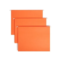 Hanging File Folders|Smead Adjustable Tab Recycled Hanging File Folder, 5-Tab, Letter Size, , 25/Box (64065) Orange