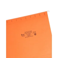 Hanging File Folders|Smead Adjustable Tab Recycled Hanging File Folder, 5-Tab, Letter Size, , 25/Box (64065) Orange