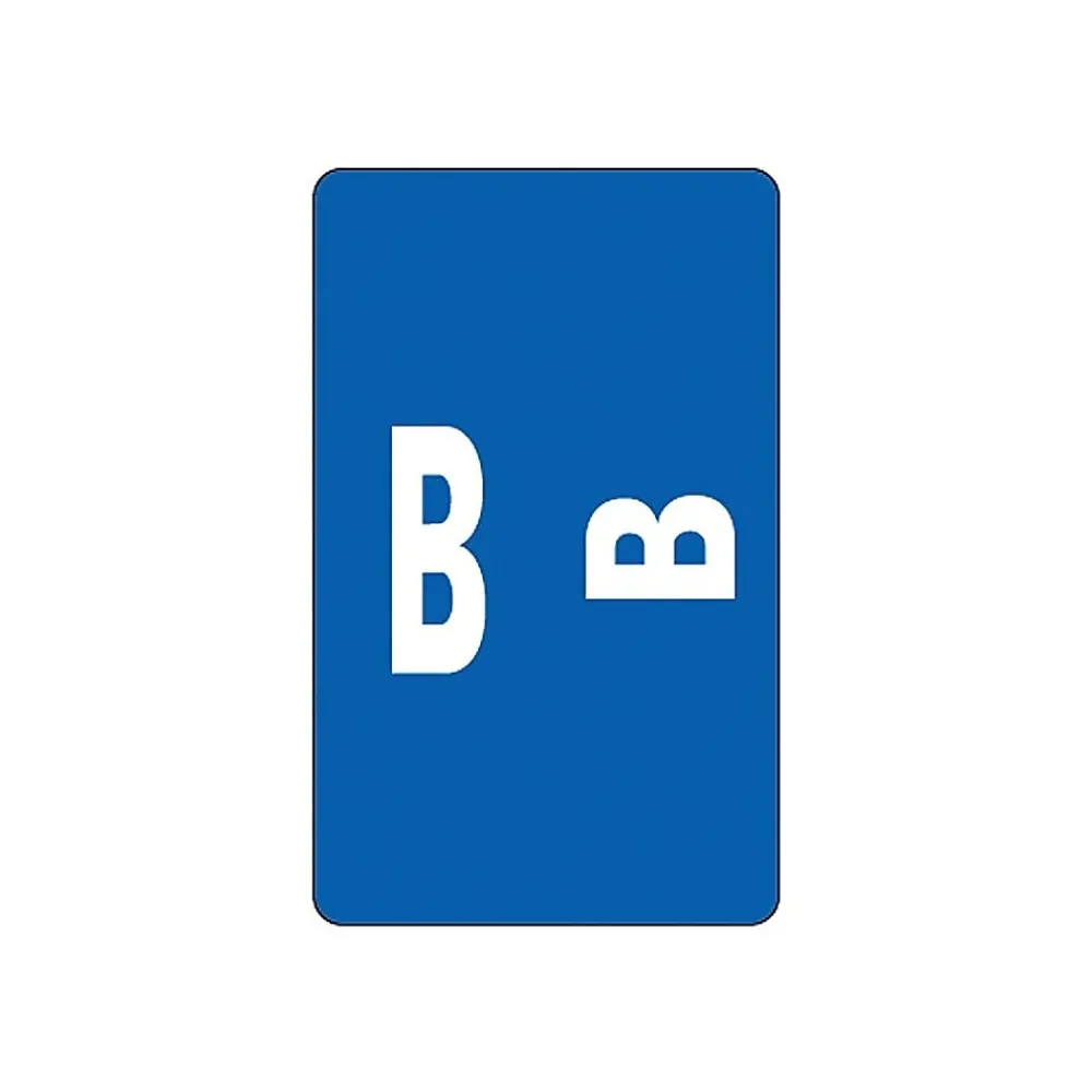 Labels|Smead ® Alpha-Z Color-Coded Second Letter "B" Labels, 10 Labels Per Sheet, Dark Blue, 1"H x 1 5/8"W, 100 Labels/Pk