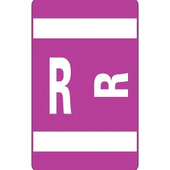 Labels|Smead ® Alpha-Z Color-Coded Second Letter "R" Labels, 10 Labels Per Sheet, Purple, 1"H x 1 5/8"W, 100 Labels/Pk