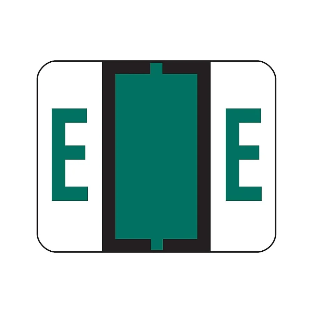 Labels|Smead BCCR Color Coded Alphabetic Labels, E, Dark Green, 500/Roll (67075)