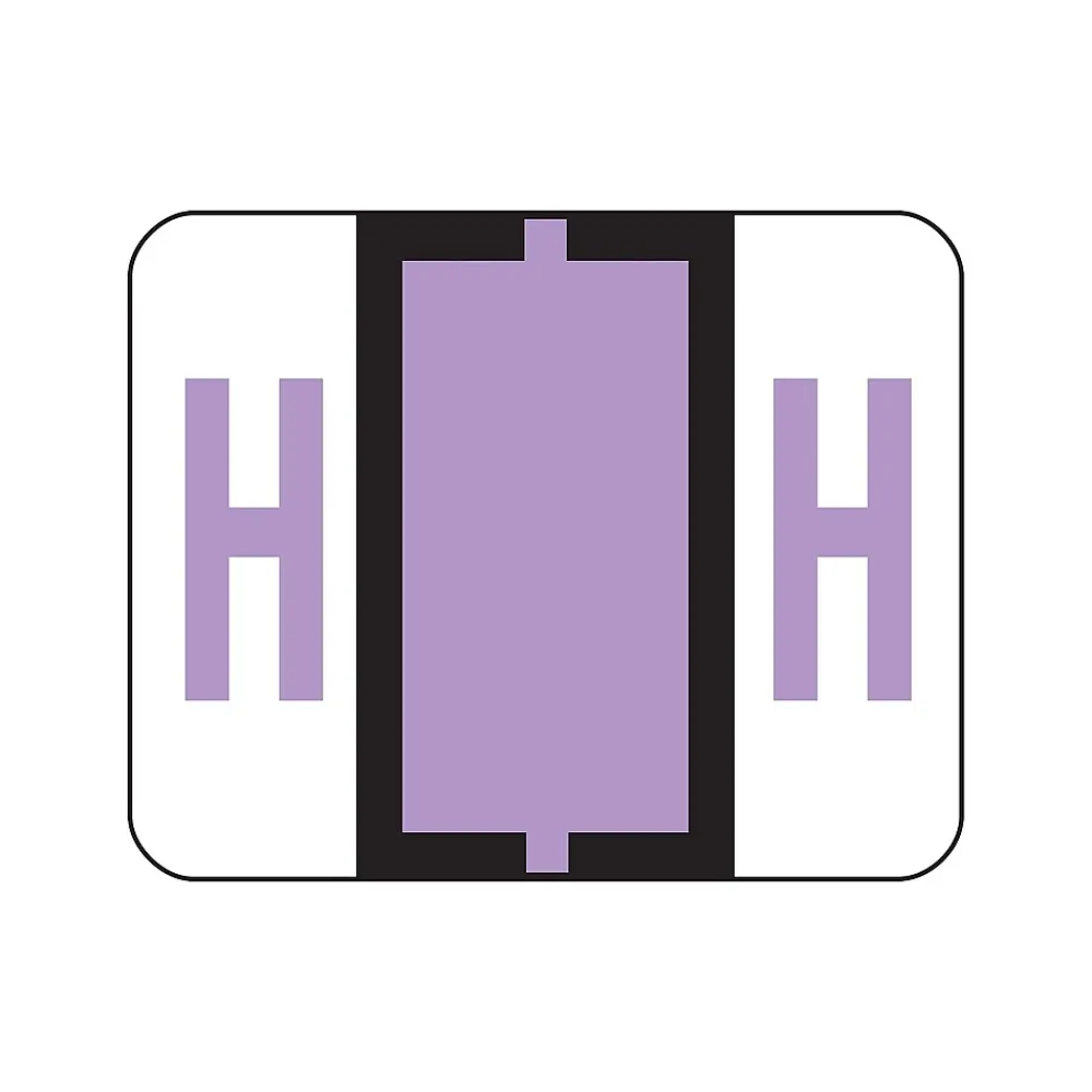 Labels|Smead BCCR Color Coded Alphabetic Labels, H, Lavender, 500/Roll (67078)