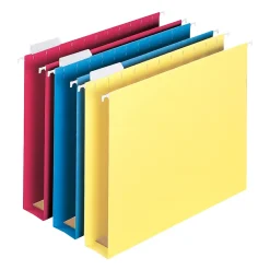 Hanging File Folders|Smead Box Bottom Hanging File Folder, 2" Expansion, 5-Tab Tab, Letter Size, Assorted Colors, 25/Bx (64264)