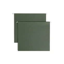 Hanging File Folders|Smead Box Bottom Hanging File Folders, 3" Expansion, Letter Size, Standard Green, 25/Box (64279)