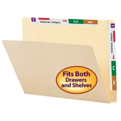 File Folders|Smead Conversion Top and End-Tab File Folders, Straight-Cut Tabs, Letter Size, Manila, 100/Bx (24190)