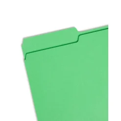 File Folders|Smead CutLess® File Folder, 3 Tab, Legal Size, Green, 100/Bx (17143)
